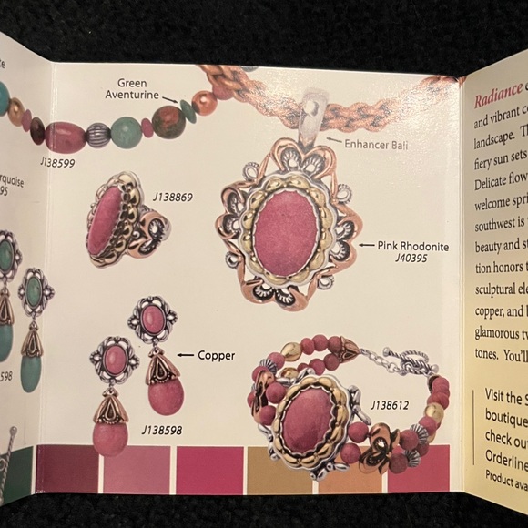 Sterling & Mixed Metal Rhodonite Enhancer on Cord - Picture 6 of 9